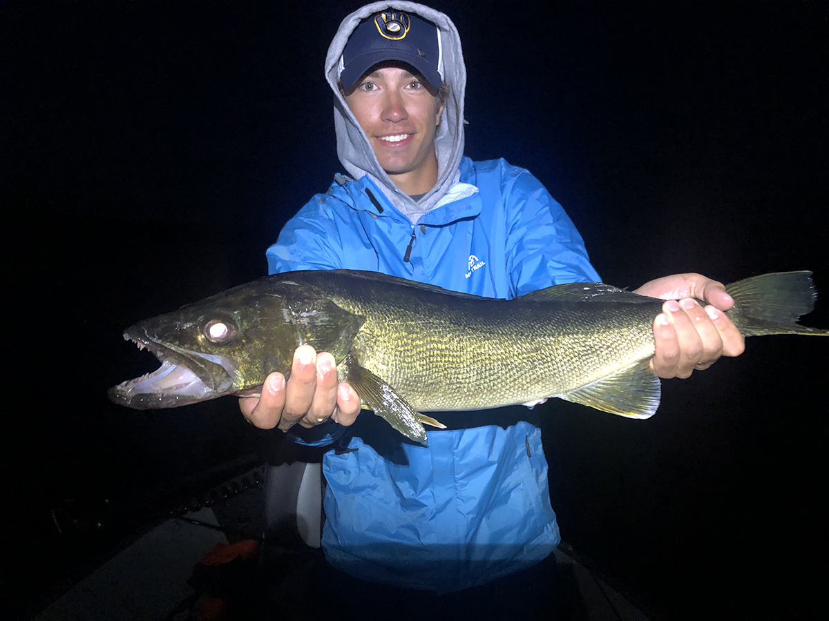 Wisconsin angler walleye fishing.