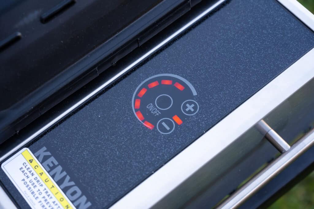 The temperature controls on the Kenyon SilKEN portable Touch Control. Photo: Bruce W. Smith.