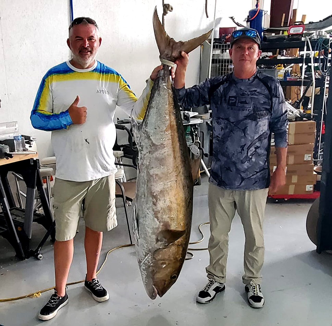 Anglers with large amberjack.