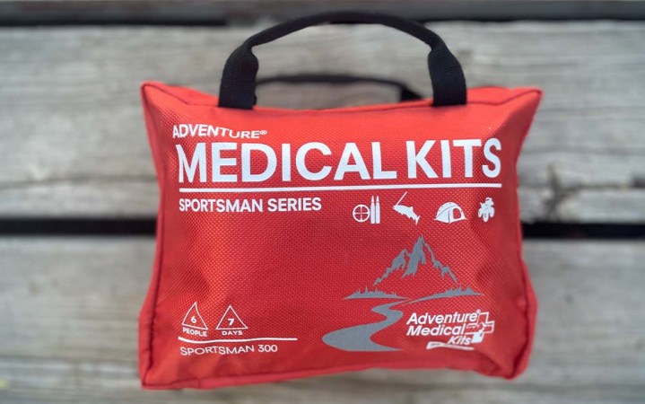  A backcountry first aid kit focusing on trauma injuries.