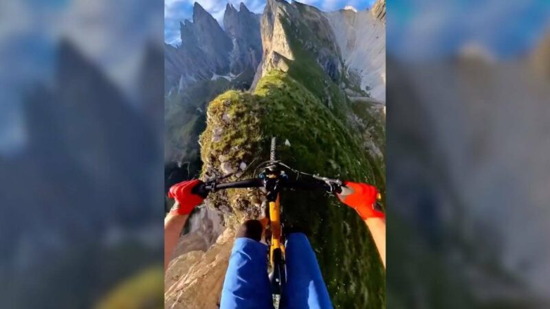 ‘The Nopiest Nope in Nopeland’: Mountain Biker Rides the Tiniest Sliver of Ridge in the Dolomites