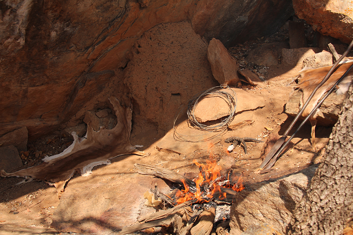 A poacher's fire in Zimbabwe