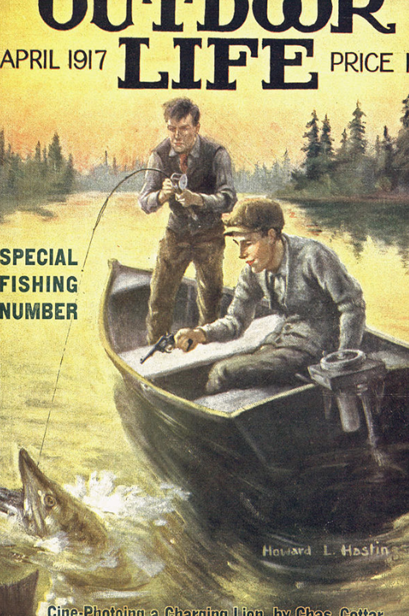 Vintage OL cover muskie shoot.