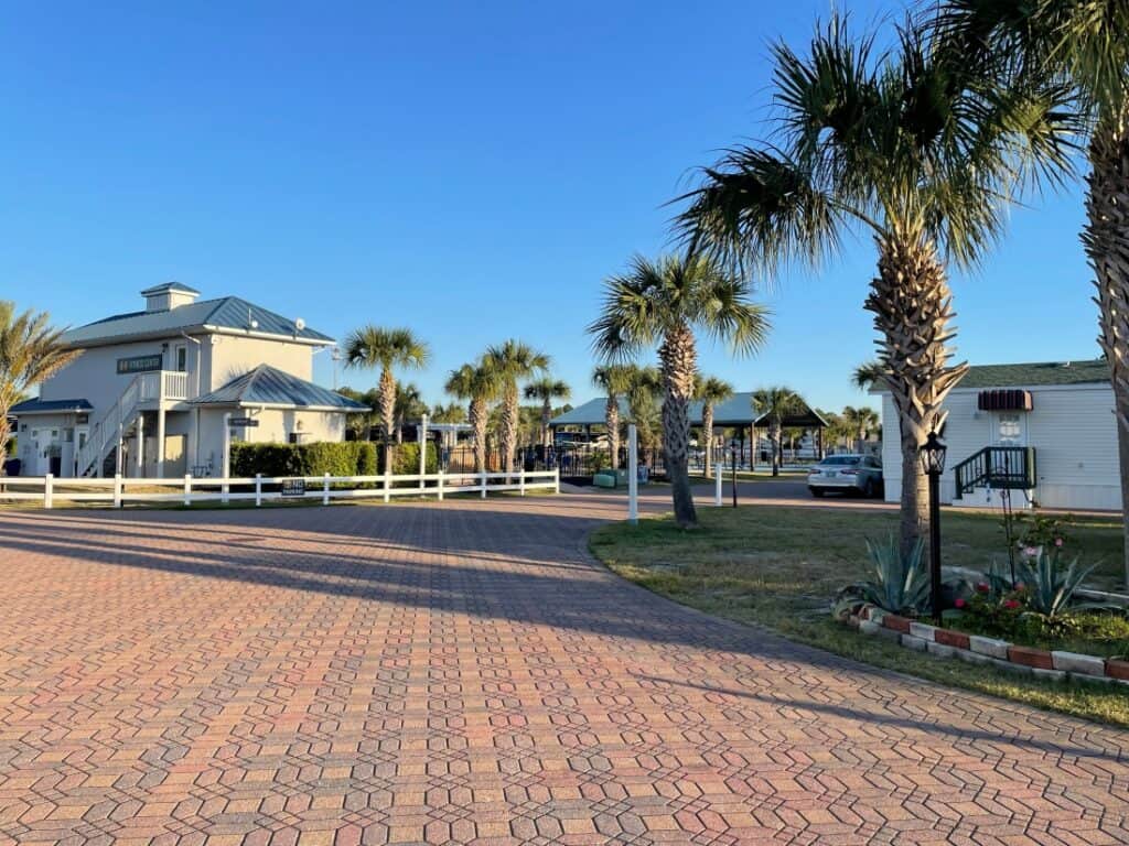 The beautiful entry way at Sun Outdoors Panama City, 401 milies from Red Bay, Alabama.