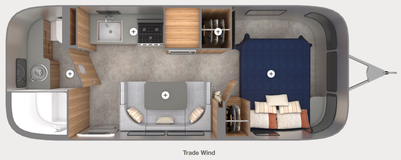 Airstream Trade Wind 23FB floorplan