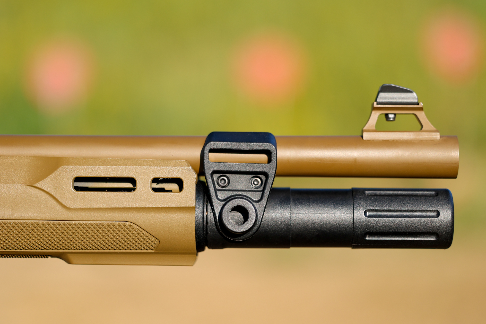 Muzzle and extended tube on the Beretta 1301 Mod 2.