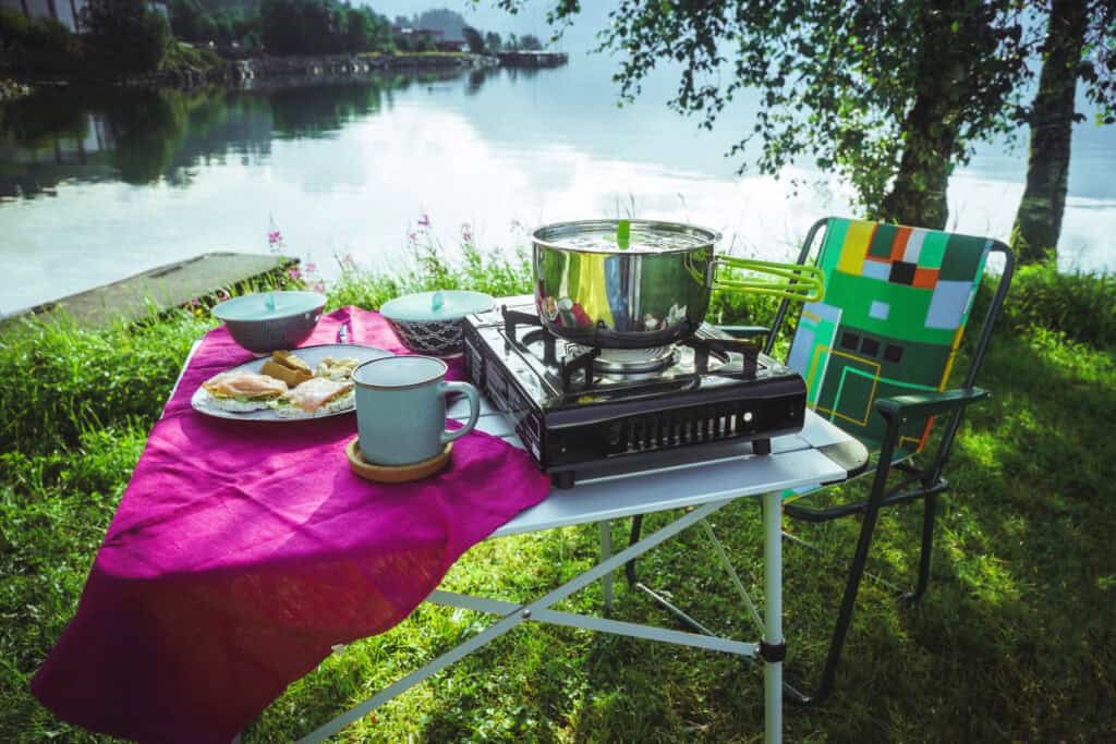 An outdoor kitchen setup for an RV. Photo: Shutterstock.