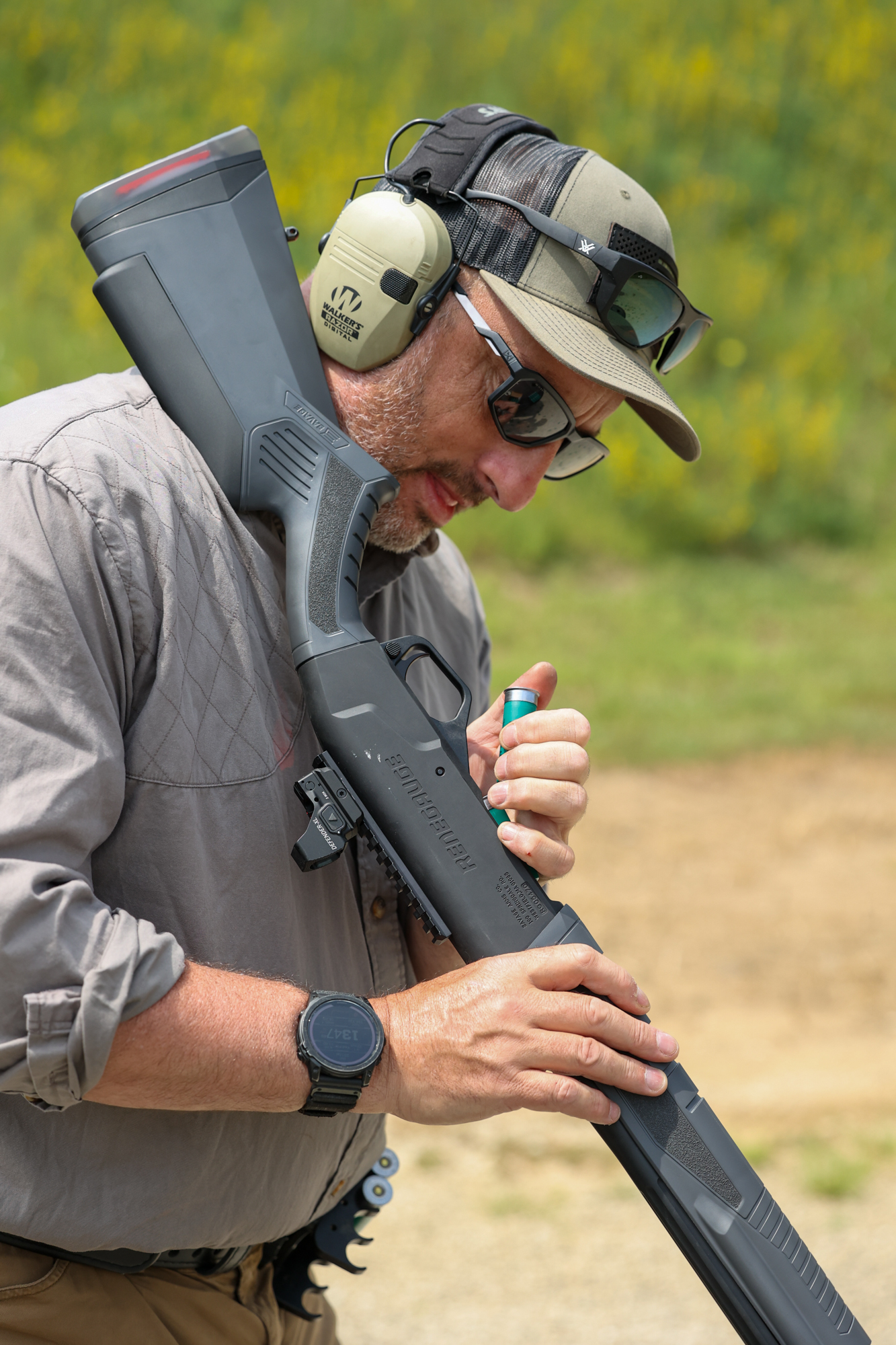 John Snow shooting the Savage Renegauge at the tactical shotgun test