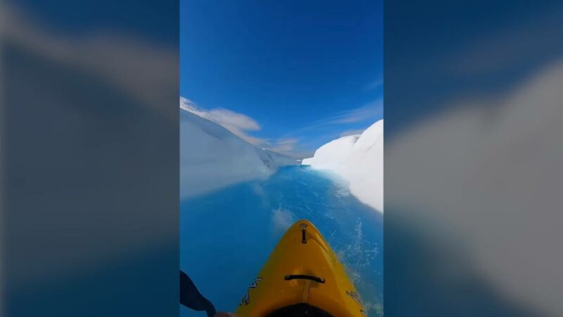 WATCH: Whitewater Kayaking in an Ice River . . . and off a Waterfall