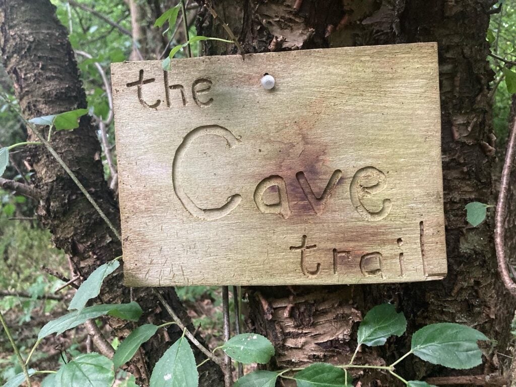 Cave Trail sign. Photo: Chelsea Gonzales.