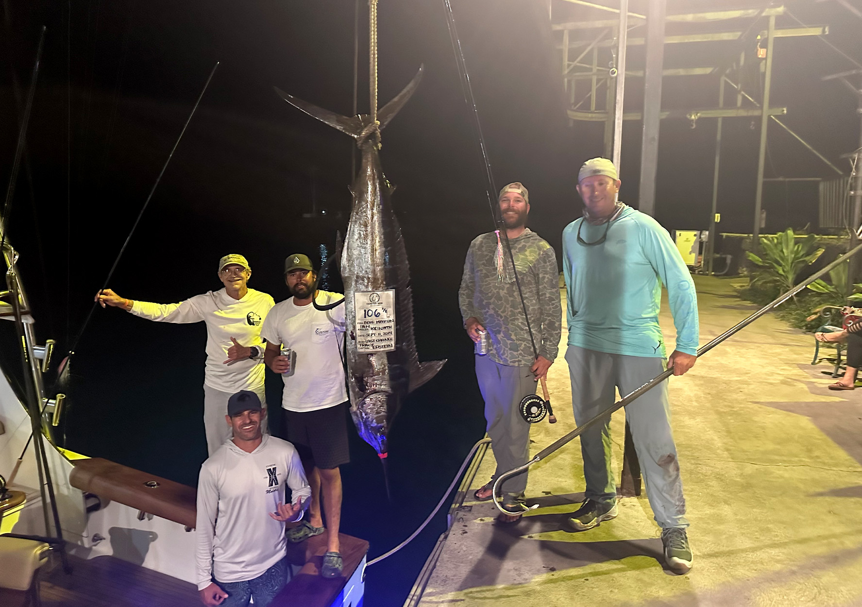 A 106-pound marlin on a certified scale.