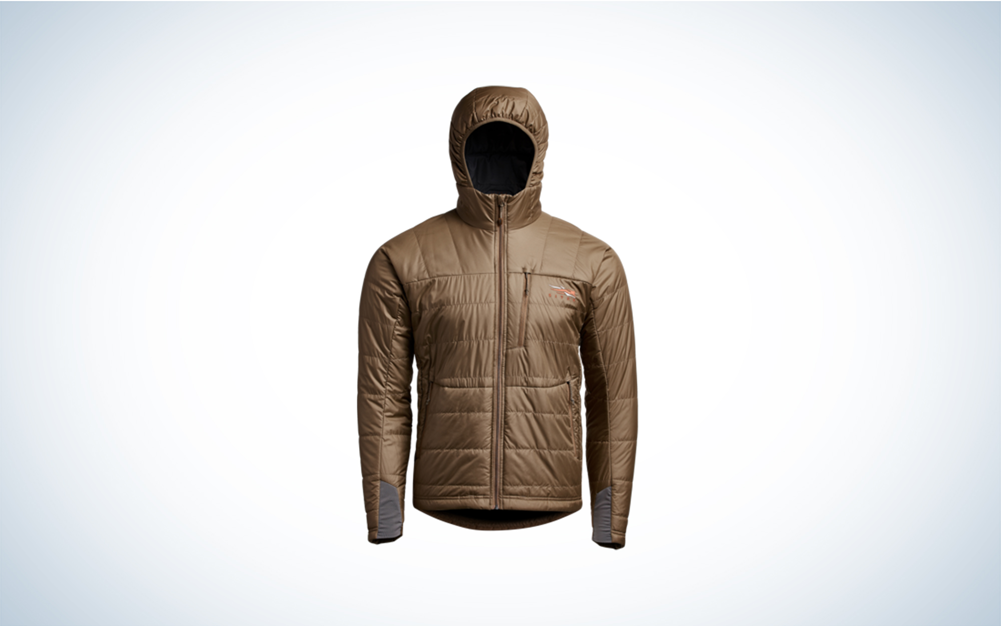  This SITKA Kelvin Aerolite Jacket is shown in coyote brown.