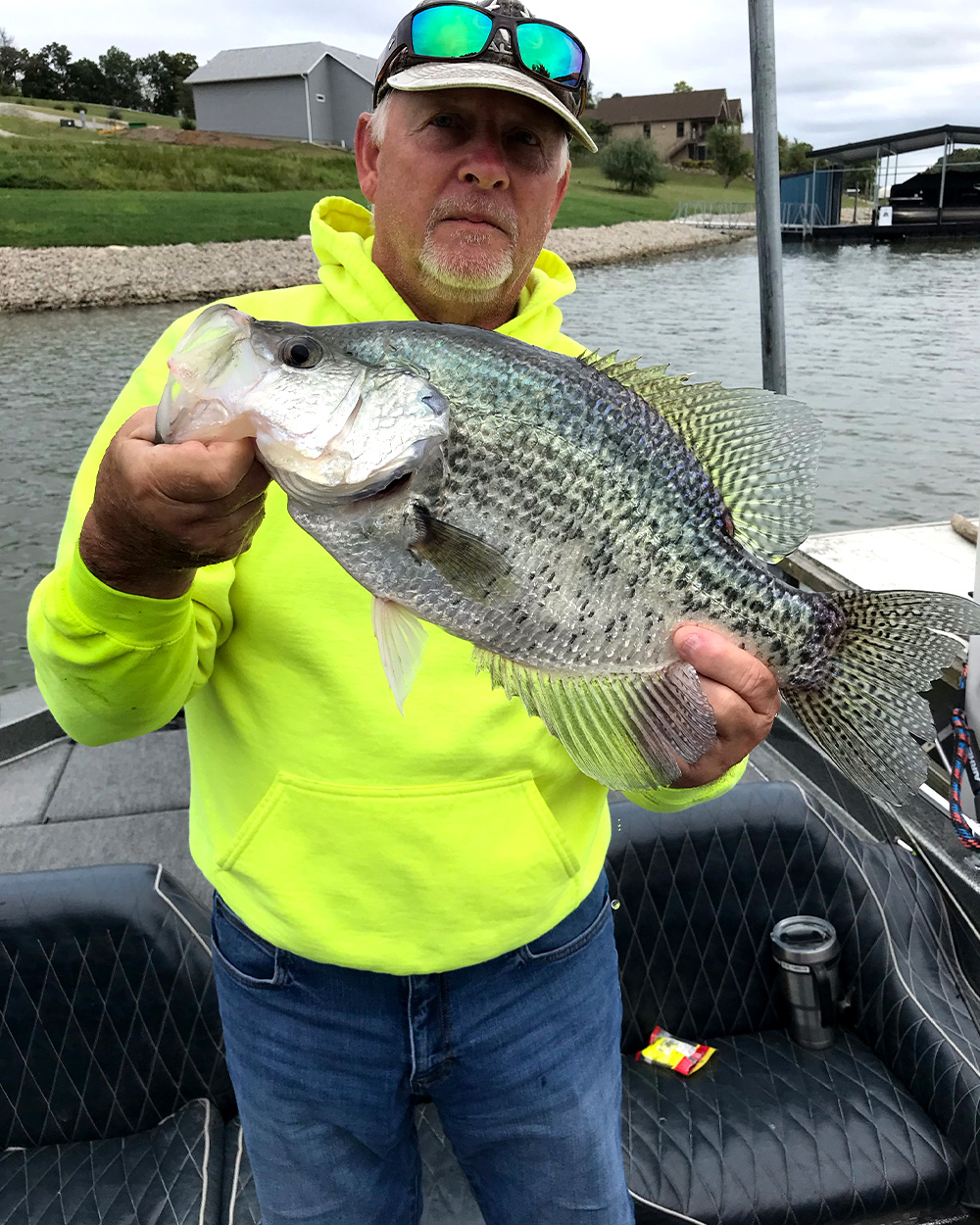 An Iowa angler holds up a pending state-record crappie.