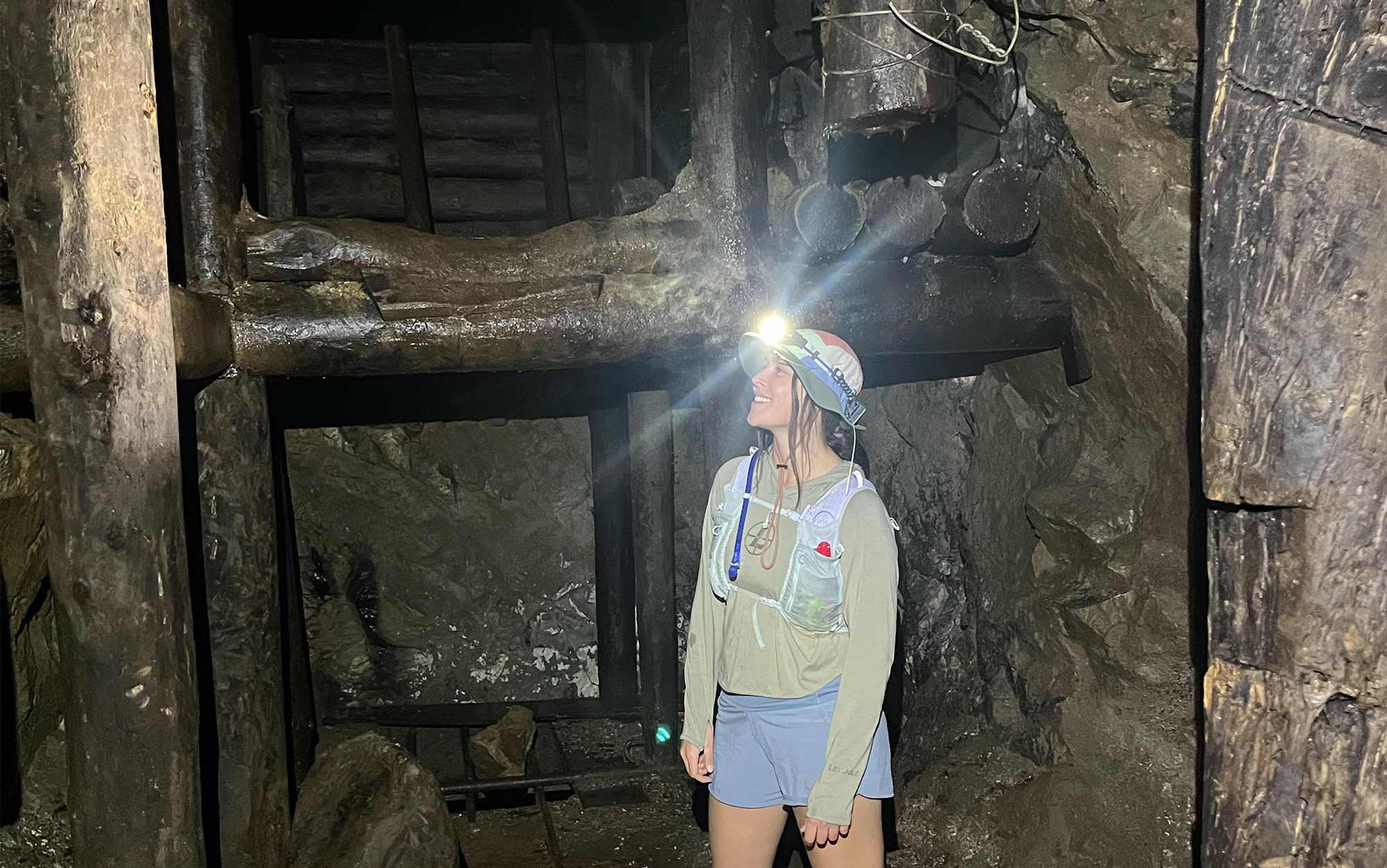 Author stands in a cave in the BD Distance.