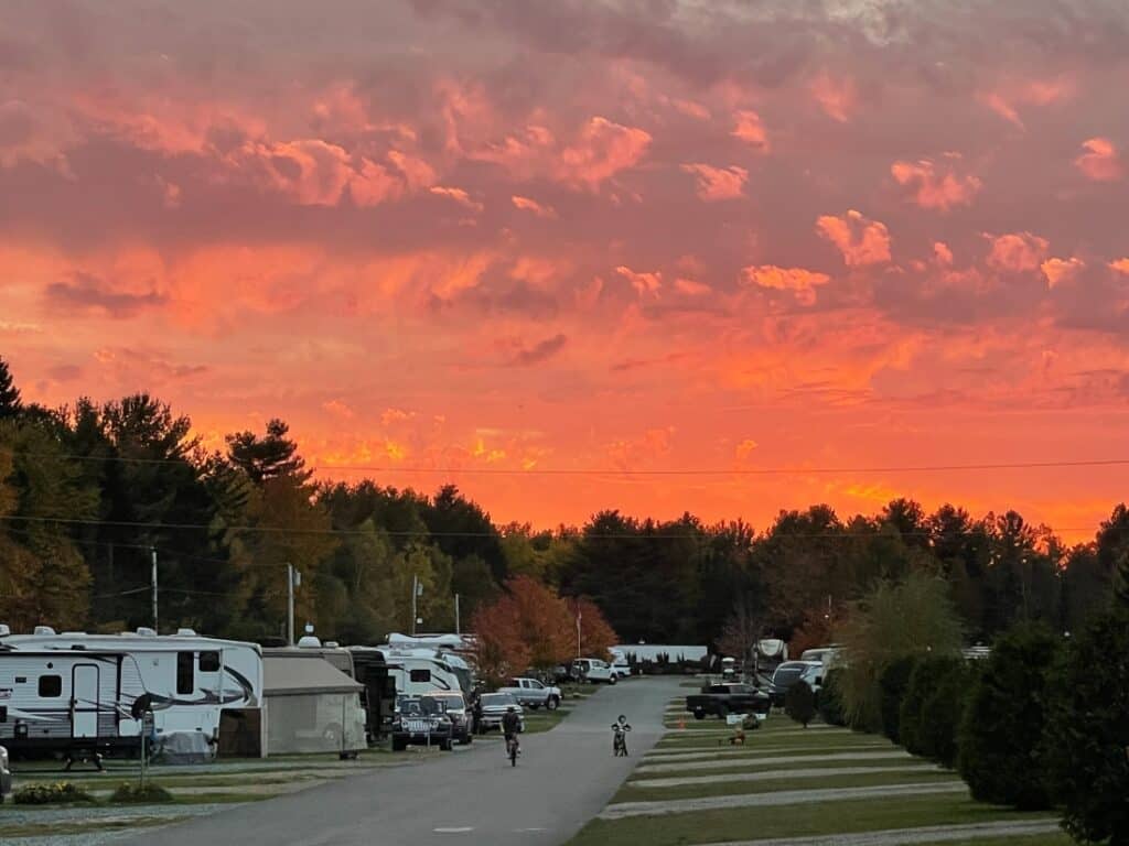 Sunset at Timberland Acres.