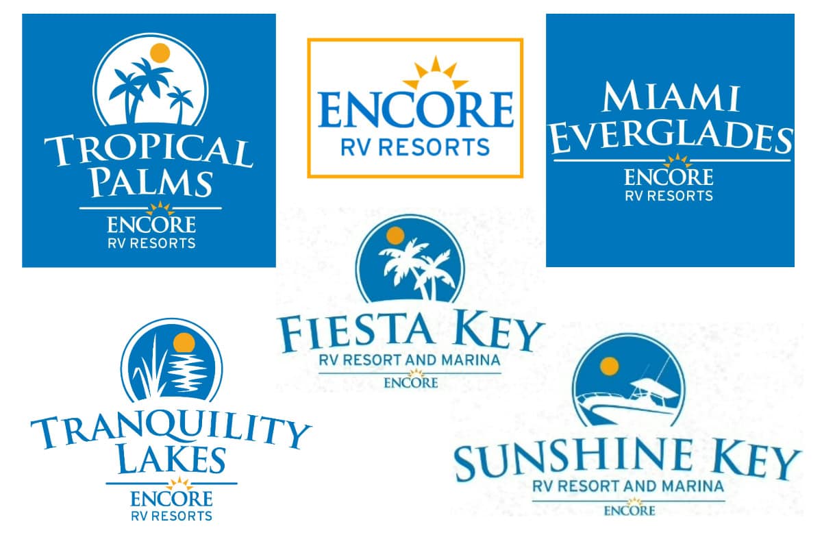 Encore RV Resorts logos