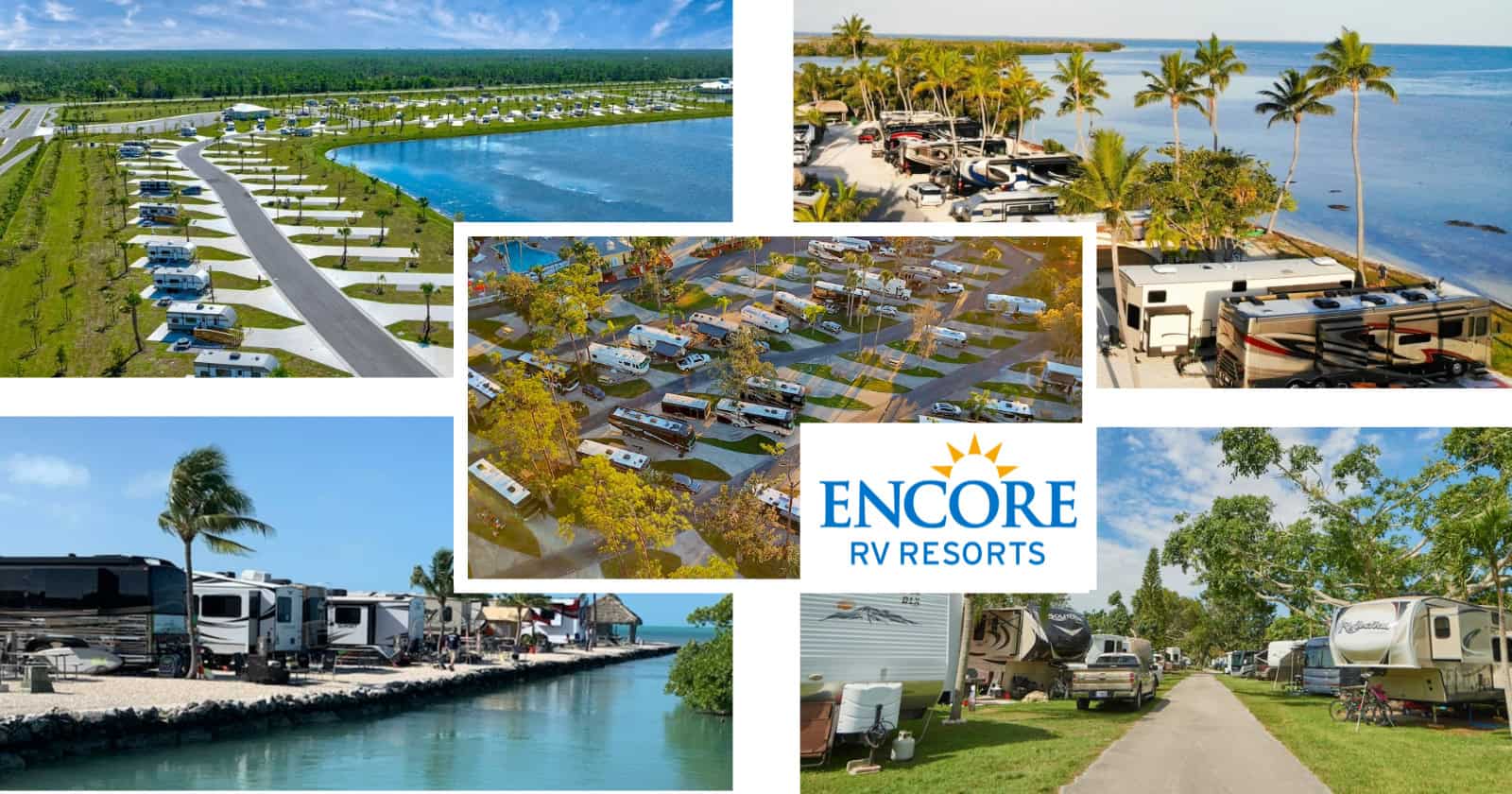 collage Encore RV Resorts in Florida for snowbirds