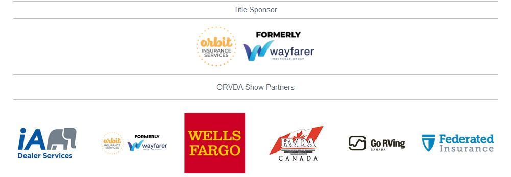 ORVDA Toronto Fall RV Show sponsors