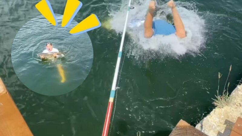 Dad of the Year Jumps in to Catch Fish After His Kid’s Line Snaps