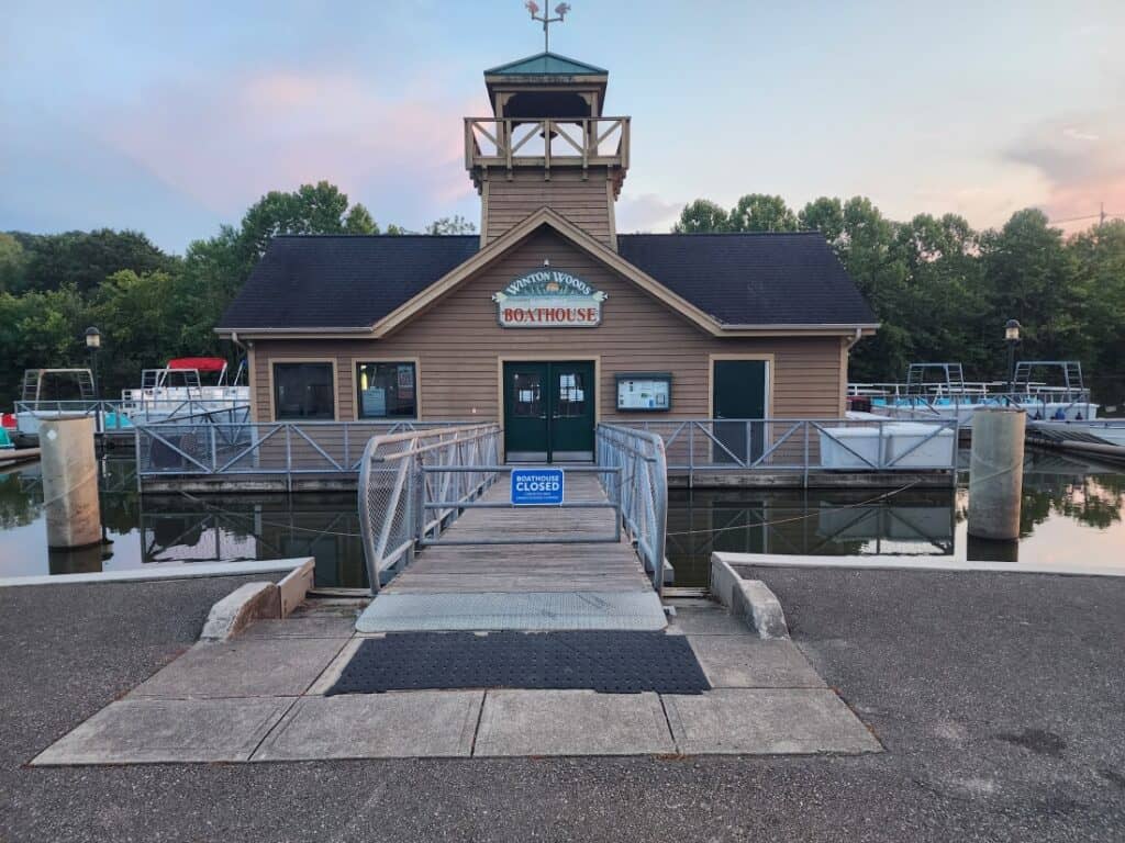 The Boathouse at Winton Woods Campground.