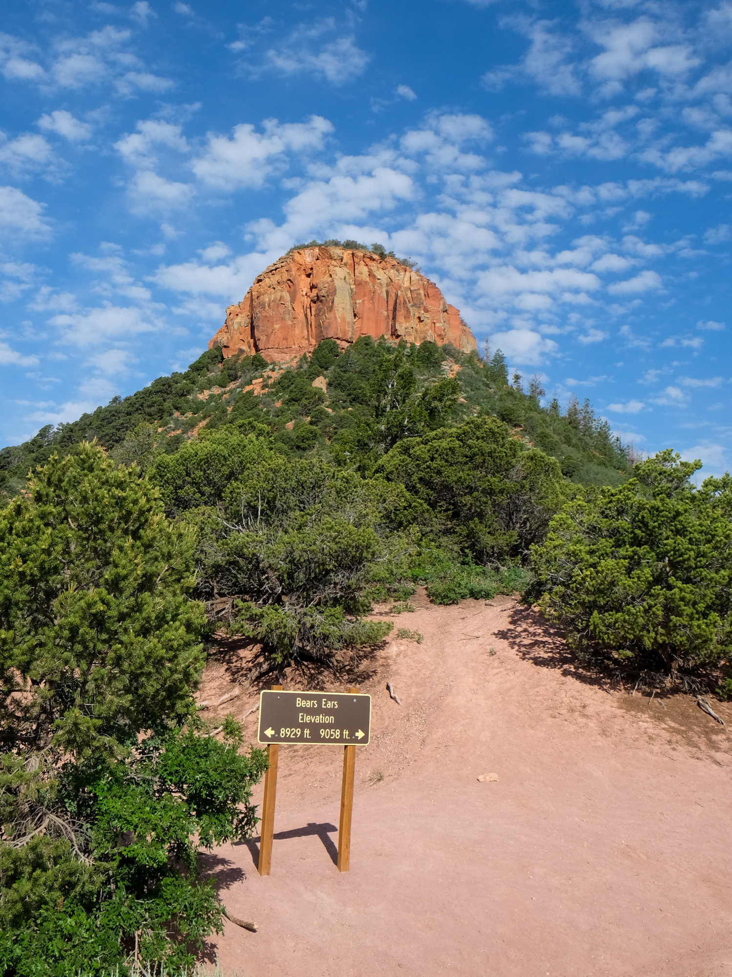 A sign of one of the Bears Ears.