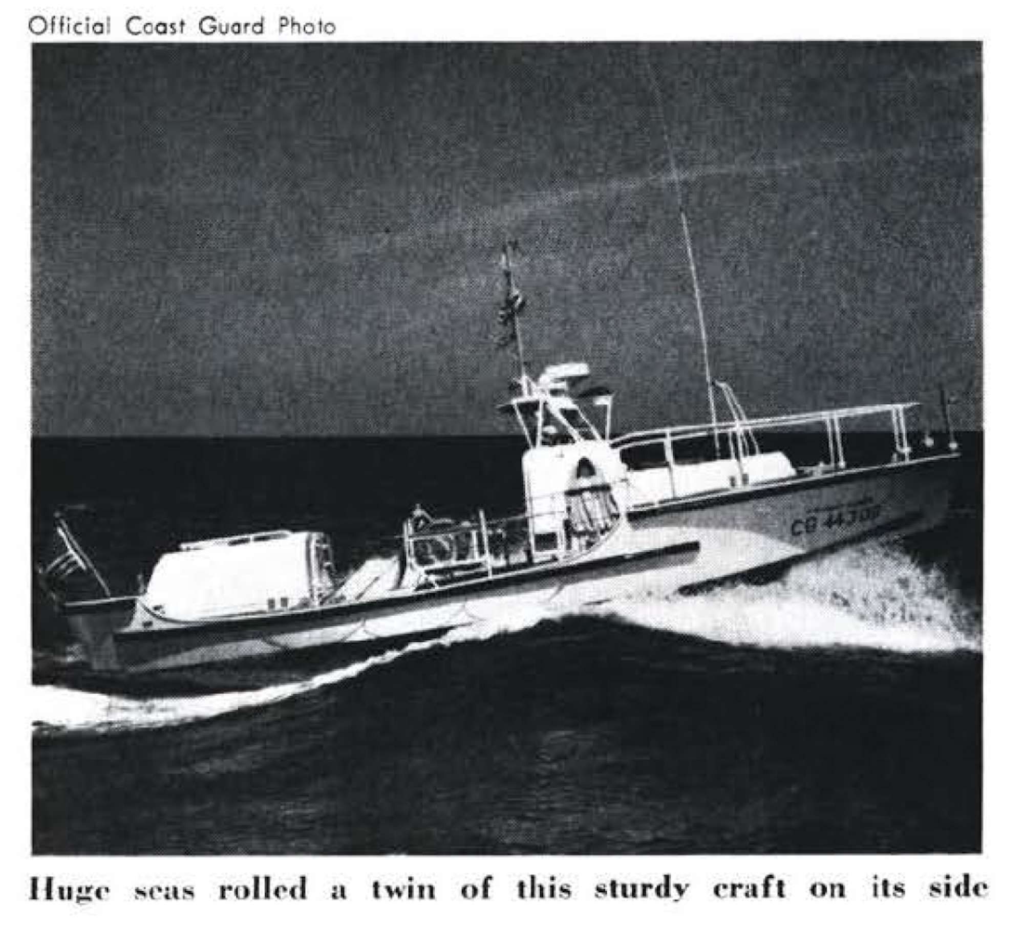 A coast guard boat at sea.