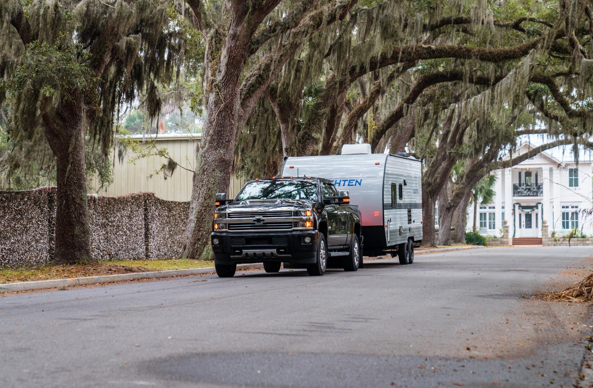 RV with a tire pressure monitoring system