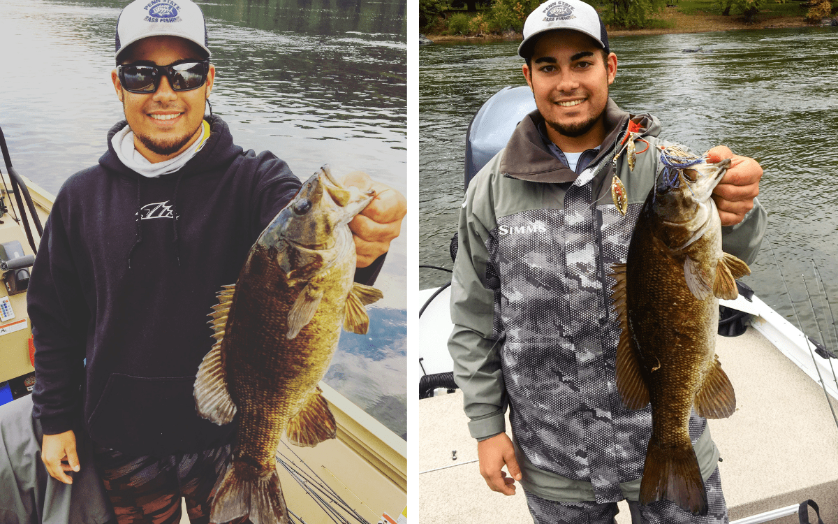 
The author with two healthy Susquehanna River smallmouth.
