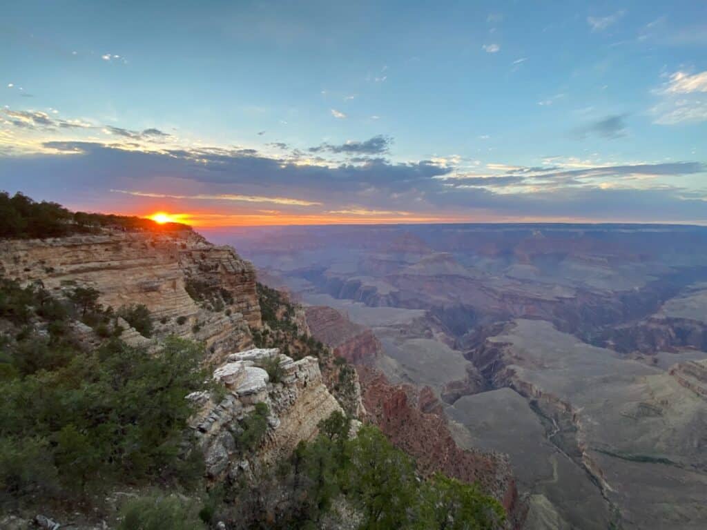 A sunset over the Grand Canyon.