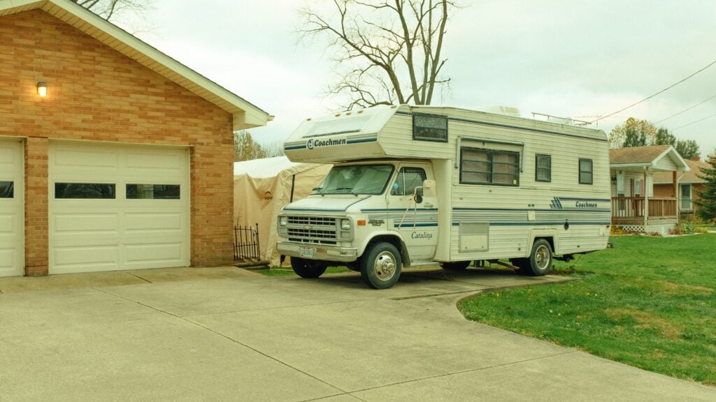 Used RV in driveway