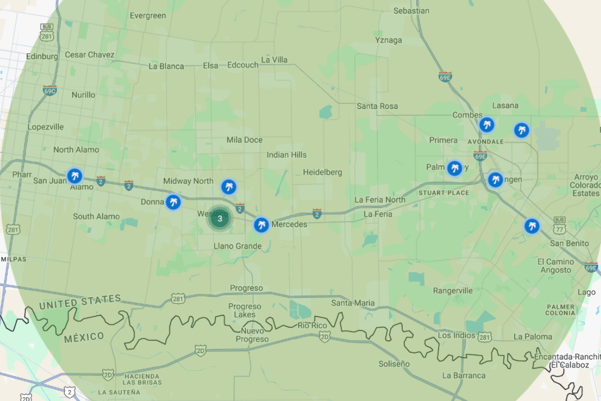 Map showig locations of Encore RV Resorts and Thousand Trails