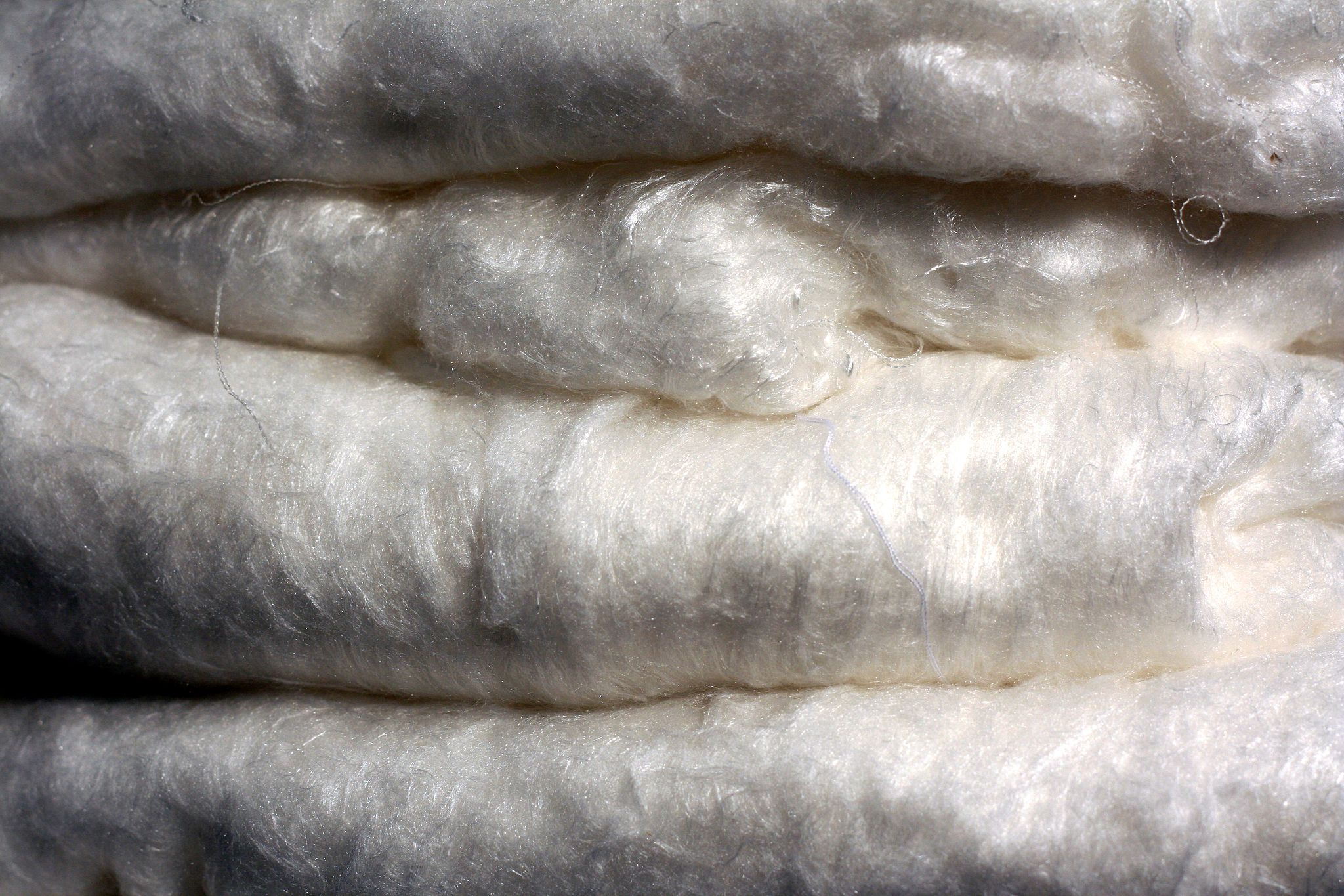 A close-up of silk fibers. 