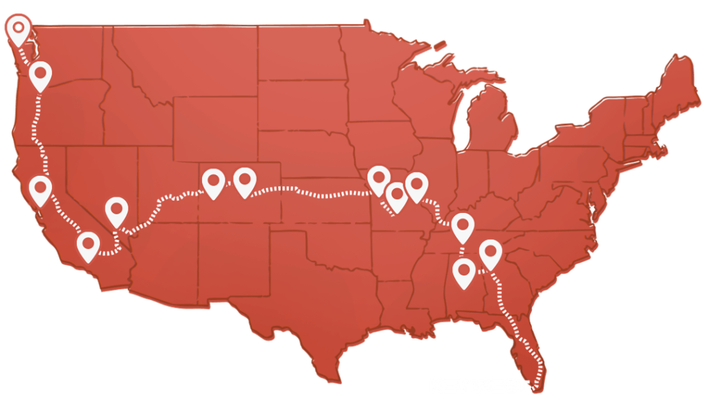 Vannonball Run - route map