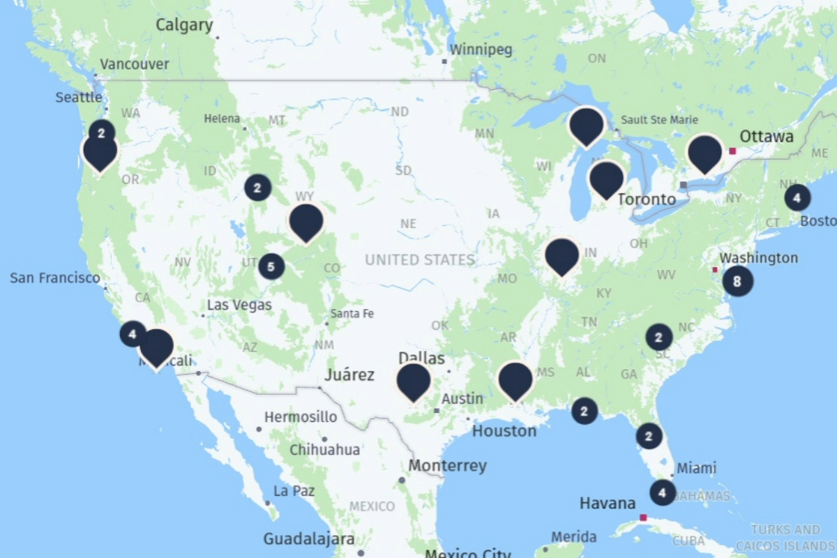 map of Sun Outdoors locations