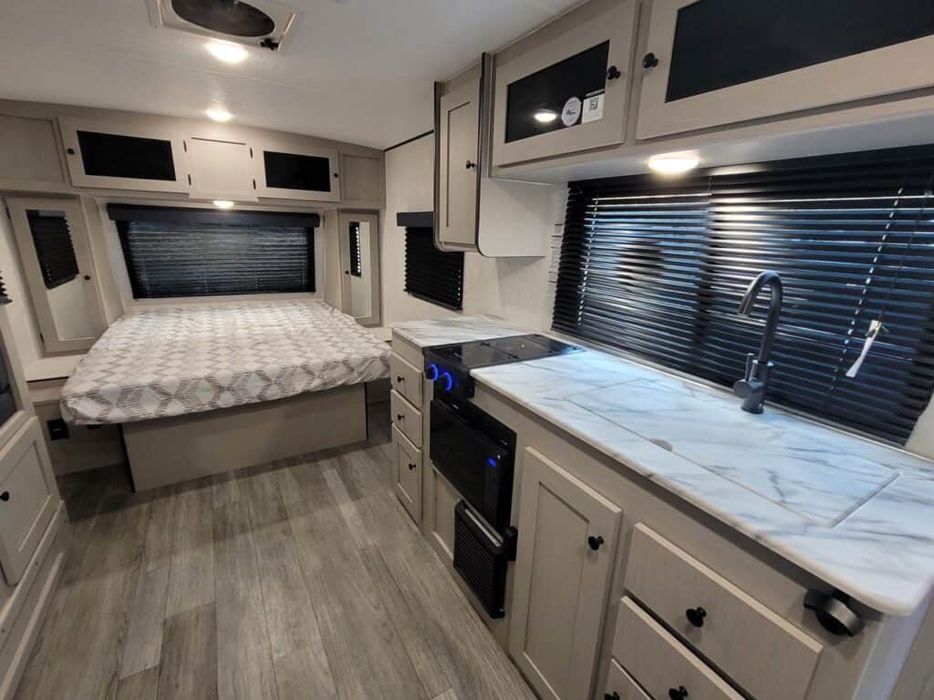 Coachmen Apex Nano bedroom.