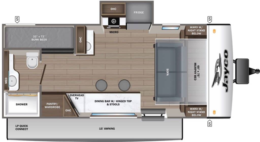 Jayco Jay Feather Air floorplan. Photo courtesy Jayco.