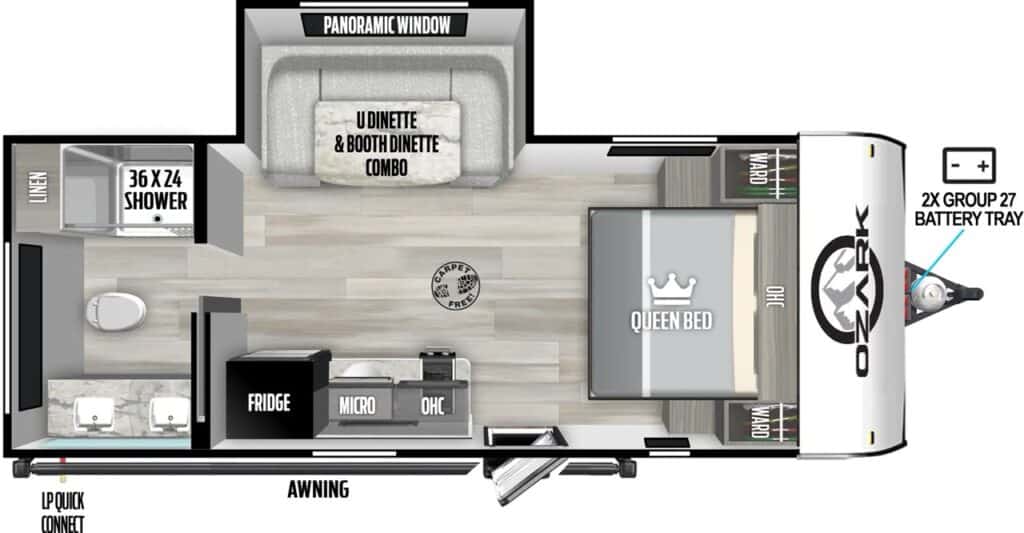 Forest River Ozark floorplan. Courtesy Forest River Inc.