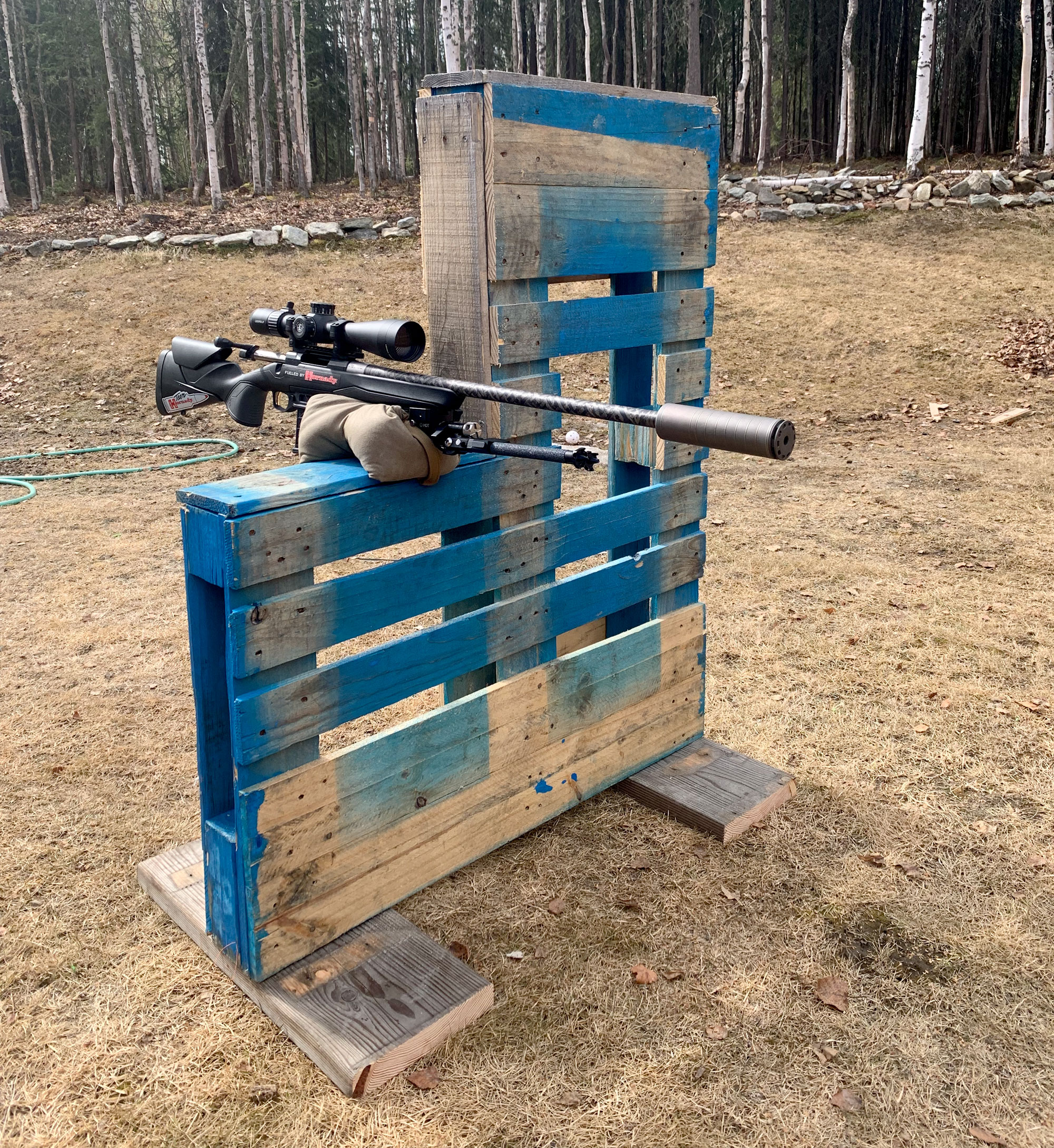 Freel's homemade pallet barricade