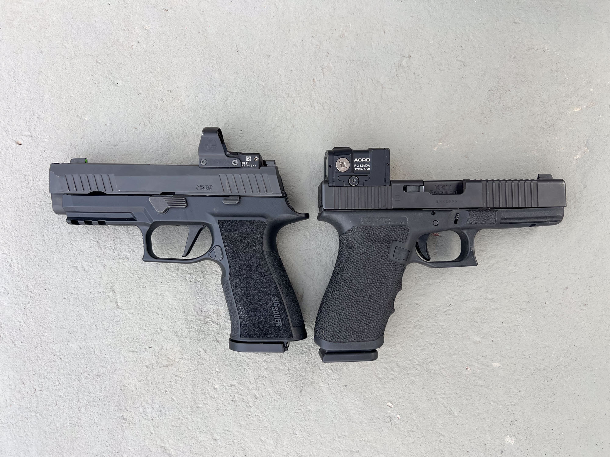 Sig P320 X-Ten Comp vs Glock G20 Gen 4 optics cuts