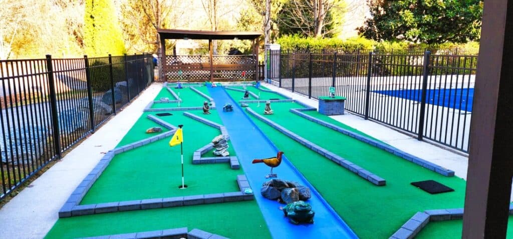 The mini-golf course at Lakewood RV Resort.