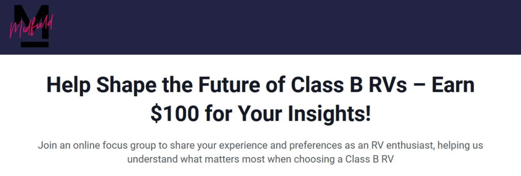 Class B Motorhome Focus Group - charting the course for future motorhome experiences!