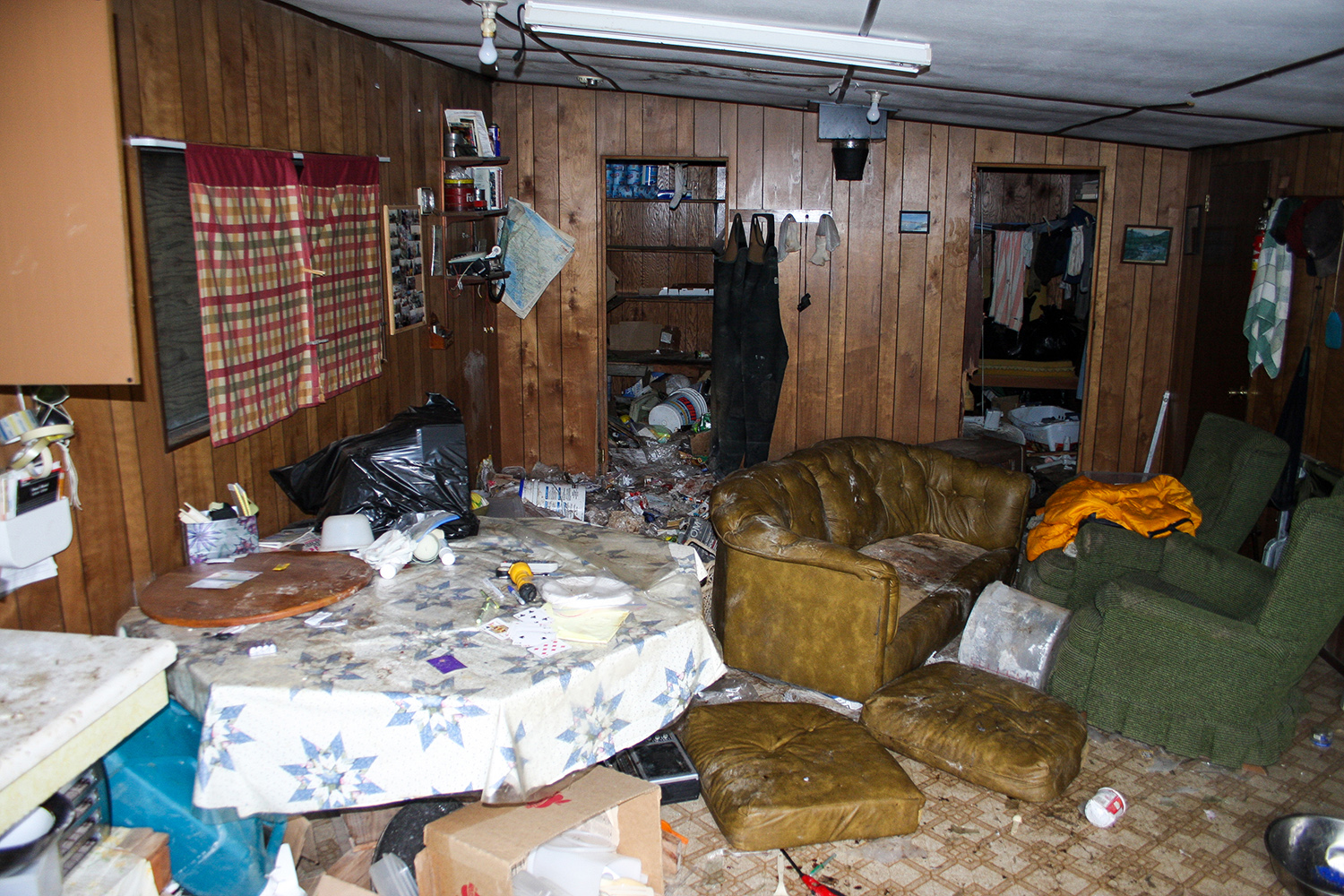 A home ransacked by a bear.