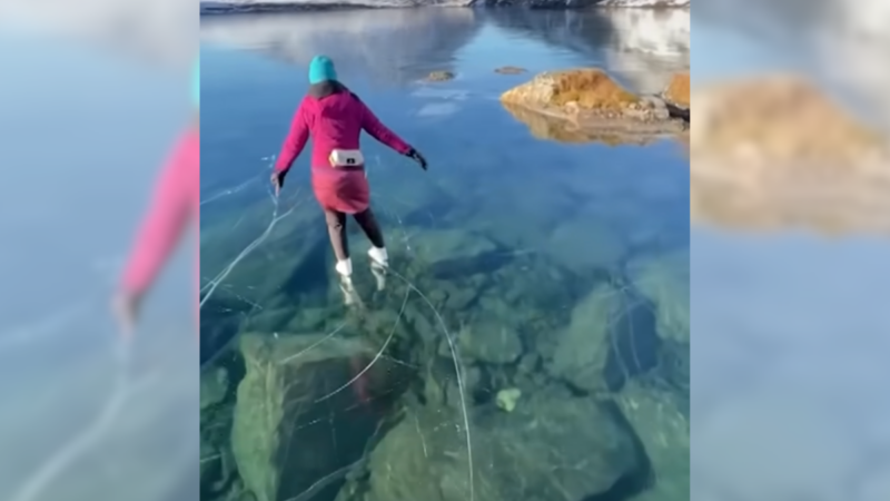 Ice Skaters Experience Rare, Magical ‘Ice Window’ in Alaska