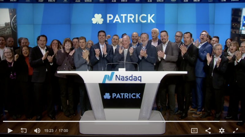 Patrick Industries Execs Ring the Nasdaq Opening Bell – RVBusiness – Breaking RV Industry News