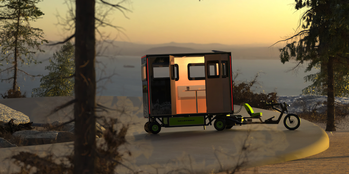 Grounded T1 e-trike camper