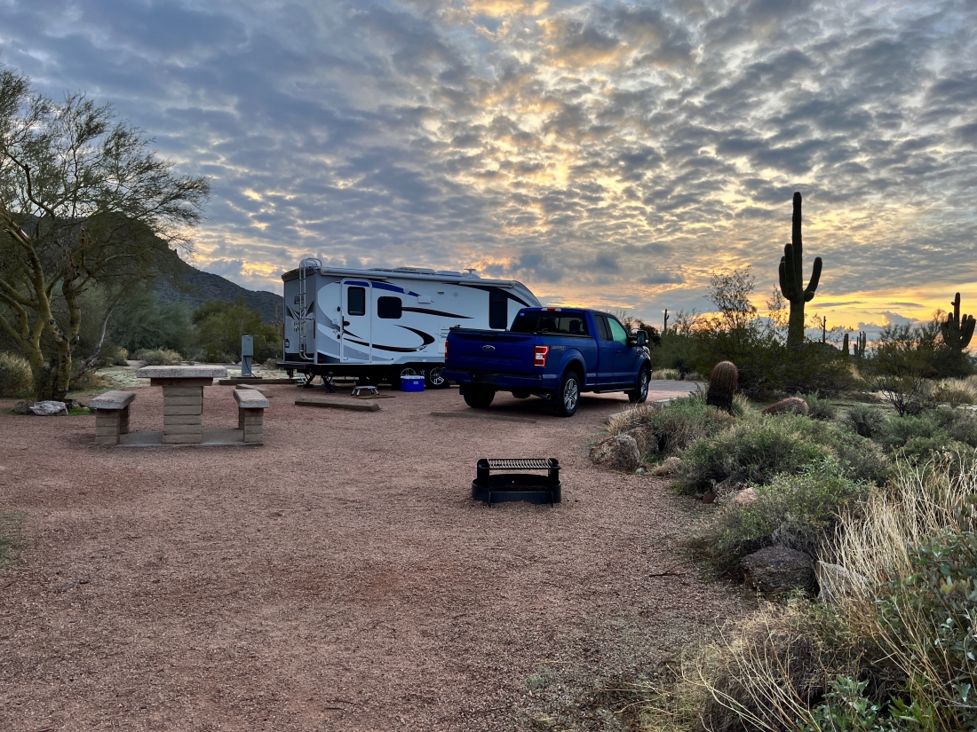 A campsite at Usery Mountain Regional Park.