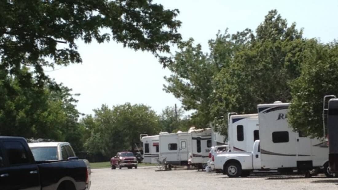 RVs in campsites at Camp the Range RV Park.