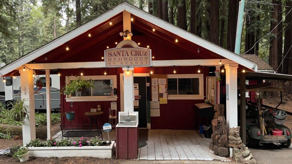 Main office at Santa Cruz Redwoods RV Resort.