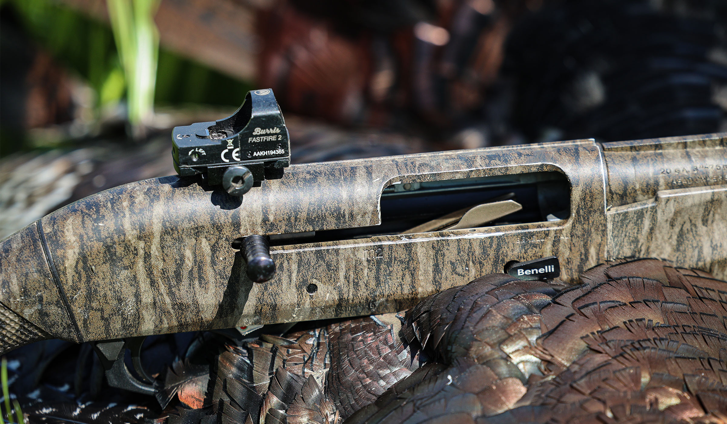 The action of the Benelli M2 Turkey Performance Shop shotgun