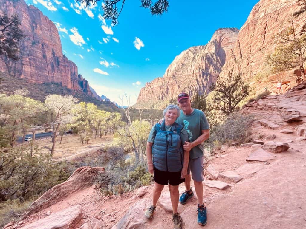 Hikers enjoying the views at Zion.